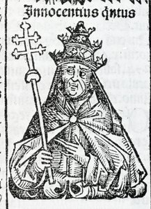 Hartmann Schedel Nürnbergin muotokuva paavi Innocentius IV:stä (1195 - 1254) Liber Chronicarumissa
