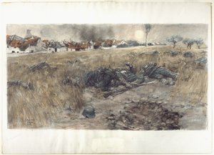 Sadonkorjuukuu, n.1918 (hiili- ja akvarelliväri, pastelli paperille).