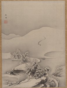 Lake and Causeway, n. 1885-89. tekijältä Hashimoto Gaho