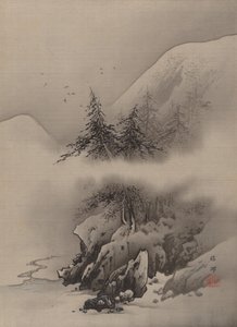 Lumimaisema, n. 1885-89. tekijältä Hashimoto Gaho