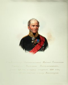 Dmitri Vasilyevich Vasiltshikovin muotokuva 1778-1859 Imperiumin hevosvartijoiden albumista, 1846-1849