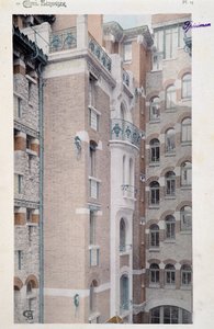 Näkymä Castel Berangerille (1897-1898), arkkitehti Hector Guimardin (1867-1942) esittämä rakennus. tekijältä Hector Guimard
