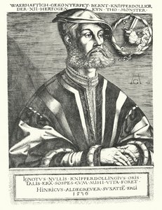 Bernhard Knipperdolling, saksalainen anabaptistijohtaja ja yksi Munsterin kapinan johtajista vuosina 1534-1535 (kaiverrus) tekijältä Heinrich (after) Aldegrever