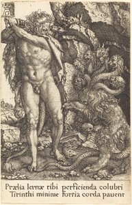 Herkules taistelee Lernean hydran kanssa, 1550. tekijältä Heinrich Aldegrever