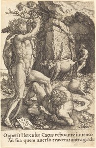 Hercules Killing Cacus, 1550. tekijältä Heinrich Aldegrever