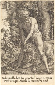 Hercules surmaamassa Nemean leijonan, 1550.
