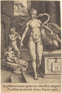 Herkules lapsena, 1550. tekijältä Heinrich Aldegrever