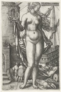 Luna (otsikko esineessä) Diana The Seven Planets (sarjan nimi) tekijältä Heinrich Aldegrever