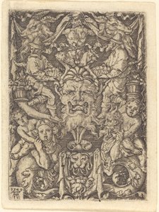 Ornamentti naamiolla, 1549. tekijältä Heinrich Aldegrever