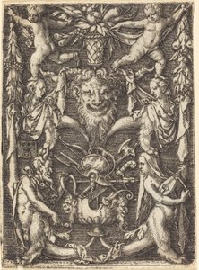Ornamentti naamiolla, 1550. tekijältä Heinrich Aldegrever