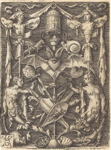 Ornamentti ja Trophy of Arms tekijältä Heinrich Aldegrever