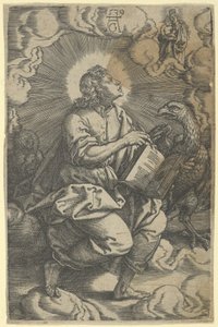 Pyhä Johannes elokuvasta Neljä evankelistaa, 1539. tekijältä Heinrich Aldegrever