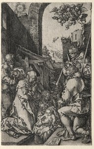 Paimenten palvonta, 1553. tekijältä Heinrich Aldegrever