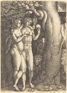 Käärmeen kiusaus, 1540. tekijältä Heinrich Aldegrever