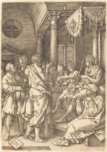 Danielin todistuksen perusteella tuomitut kaksi vanhinta, 1555. tekijältä Heinrich Aldegrever