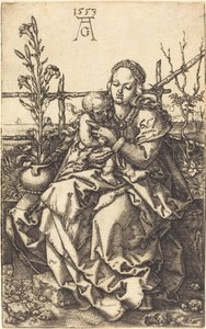 Neitsyt istuva, 1553. tekijältä Heinrich Aldegrever
