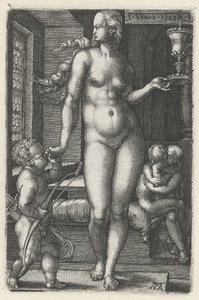 Venus (otsikko esineessä) The Seven Planets (sarjan nimi) tekijältä Heinrich Aldegrever
