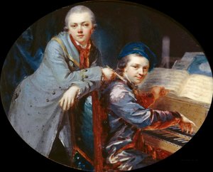 Omakuva taiteilijaveljen Gottlieb Christian Fügerin kanssa, 1768.
