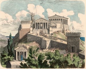 Muinainen Kreikka: Ateena, Akropolis - Parthenon tekijältä Heinrich Leutemann