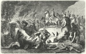 Hannibal Casilinumin piirityksessä, 216-215 eKr. (kaiverrus) tekijältä Heinrich Leutemann
