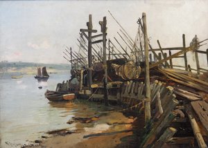 Laskeutumisvaihe Flensburgin vuonolla tekijältä Heinrich Petersen-Angeln