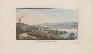Näkymä Lüscherziin Bielersee-joella Luschertz, lähellä Lac de Bienneä (otsikko esineessä) Maisemat Sveitsissä (sarjan nimi) Kokoelma joitakin näkökulmia Sveitsissä (sarjan nimi)