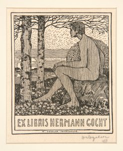Kirjakilpi: Ex Libris Hermann Gocht tekijältä Heinrich Vogeler