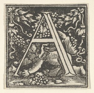 Alkukirjain A putolla, n. 1538. tekijältä Heinrich Vogtherr