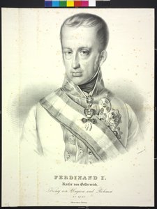 Ferdinand I Itävallan keisari tekijältä Heinrich Wilhelm Schlesinger