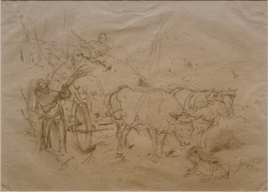 Härkävaunu tekijältä Heinrich von Zügel
