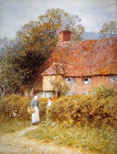 Mökki Witleyssä, Surreyssa (akvarelli paperille) tekijältä Helen Allingham