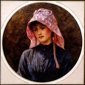 Tytön muotokuva (akvarelli paperille) tekijältä Helen Allingham
