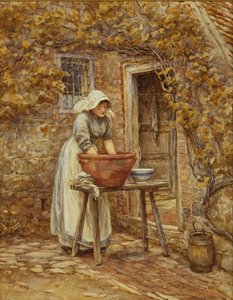 Pyykkipäivä, tekijältä Helen Allingham