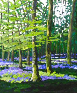 Sinikellometsä, 2009 (öljy kankaalle) tekijältä Helen White