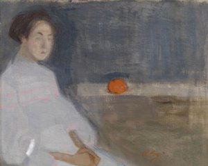 Pukukuva I (Tyttö appelsiinin kanssa, leipurin tytär) tekijältä Helene Schjerfbeck