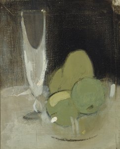 Vihreät omenat ja samppanjalasi, 1934. tekijältä Helene Schjerfbeck