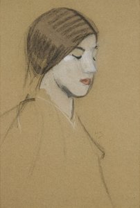 Tytön pää tekijältä Helene Schjerfbeck