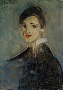 Laulaja mustassa, 1916-1917. tekijältä Helene Schjerfbeck