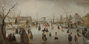 Hollanti: Jääviihdettä kylän Ice Scene -tapahtumassa tekijältä Hendrick Avercamp