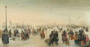 Nauti jäästä lähellä kaupunkia Talvimaisema lähellä kaupunkia tekijältä Hendrick Avercamp