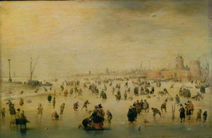 Luistelu kohtaus tekijältä Hendrick Avercamp