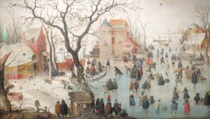 Talvi maisema luistelijoiden kanssa tekijältä Hendrick Avercamp