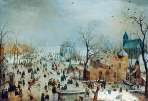 Talvikuva luistelijalla, c1608