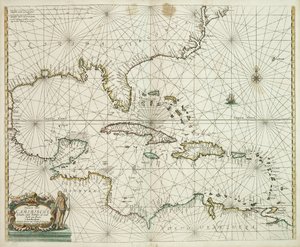 Caribische eylanden Pascaerte, from de Barbados tot aende Bocht van Mexico tekijältä Hendrick Doncker