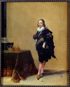 Muotokuva Englannin kuninkaan Charles I Stuartin jalassa (1600-1649). Hendrich Potin (1585-1657) maalaus Ec. Hol.