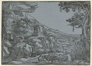 Arkadian maisema tekijältä Hendrick Goltzius (rejected attribution)