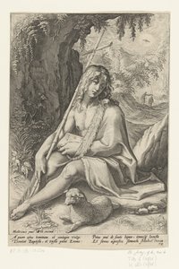 Johannes Kastaja tekijältä Hendrick Goltzius (workshop of)