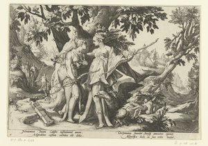 Jupiter viettelee Calliston Dianan hahmossa Ovid