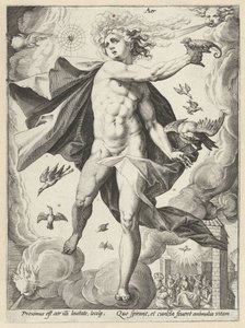 Taivas Aer (otsikko esineessä) The Four Elements (sarjan nimi) tekijältä Hendrick Goltzius (workshop of)