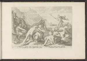 Neptunus ja jokien jumalat aiheuttavat tulvan Ovid